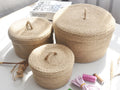 Japanese Linen Storage Basket with Lid