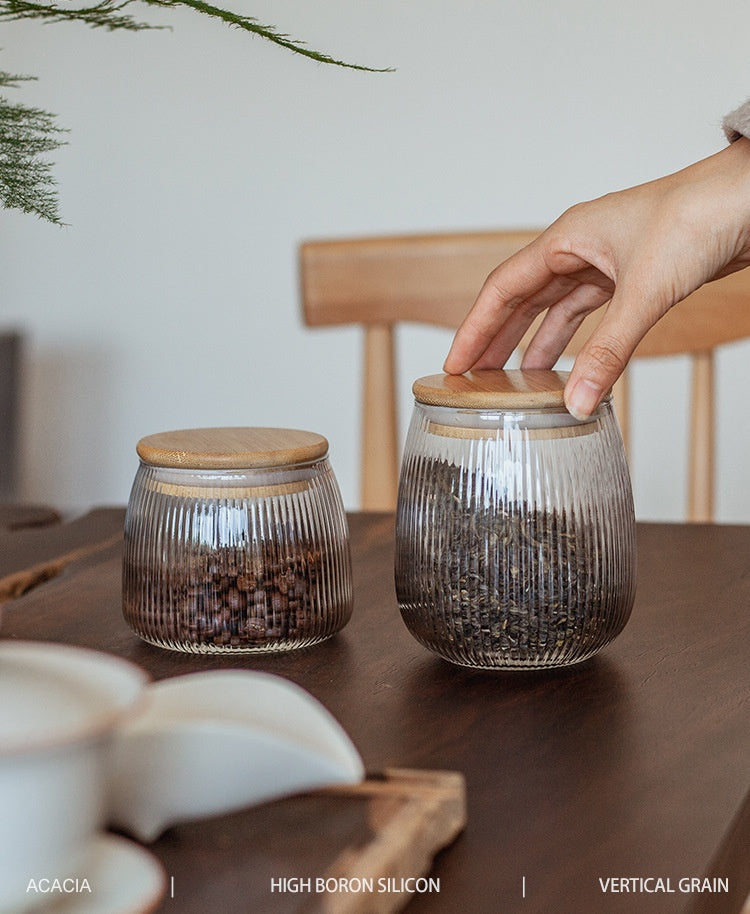 Bamboo Lid Glass Storage Jar