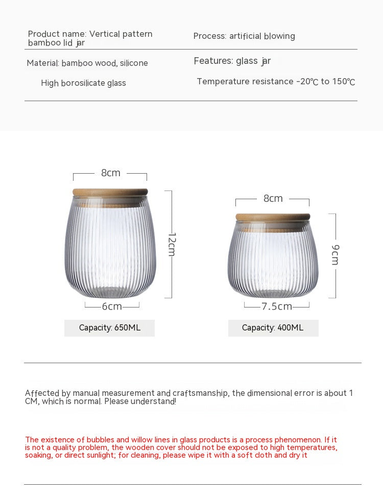 Bamboo Lid Glass Storage Jar