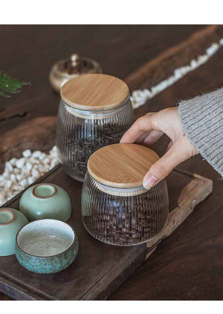 Bamboo Lid Glass Storage Jar