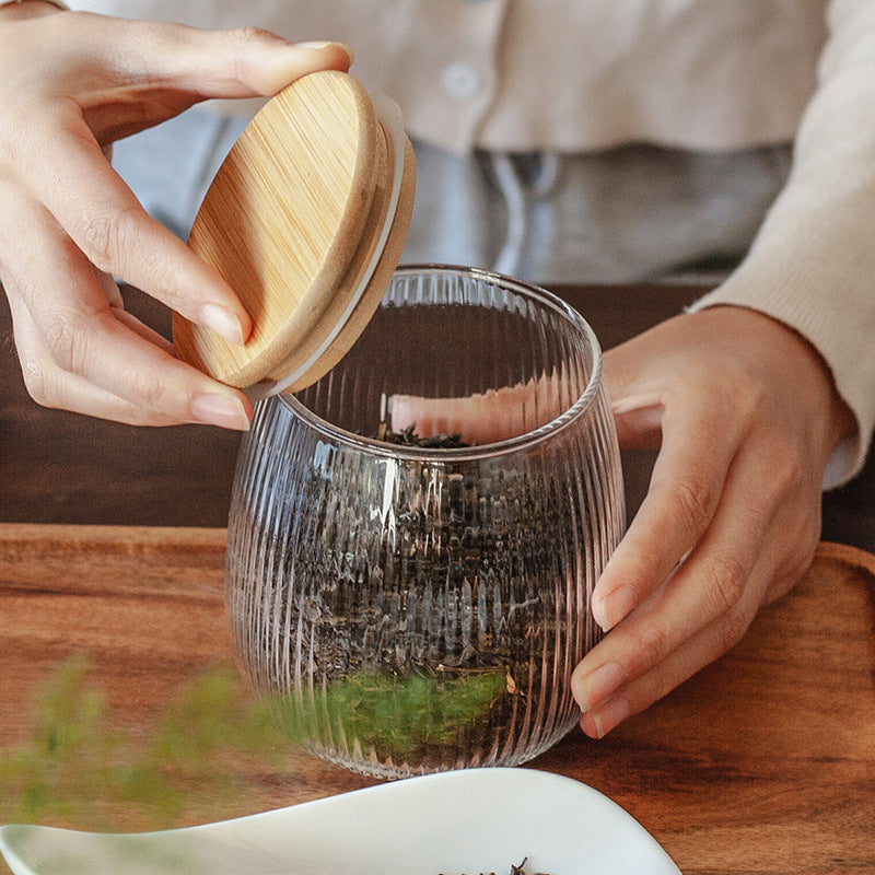 Bamboo Lid Glass Storage Jar