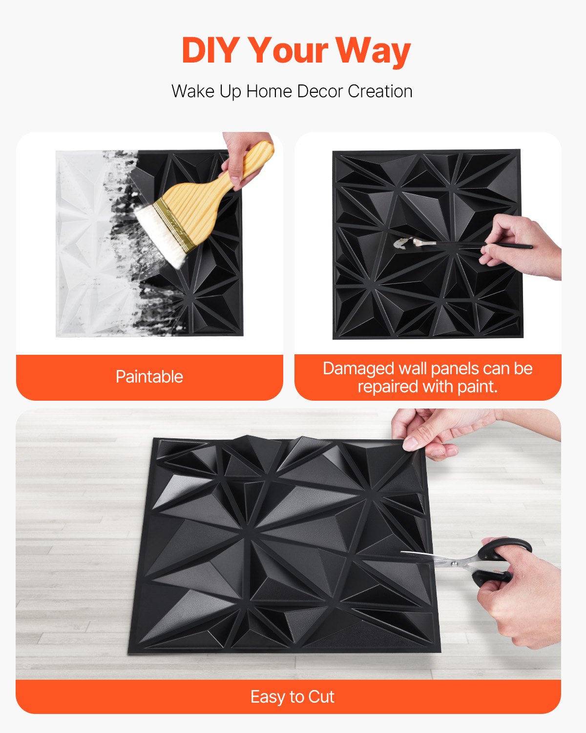 3D Diamond PVC Wall Panels (33-Pack)
