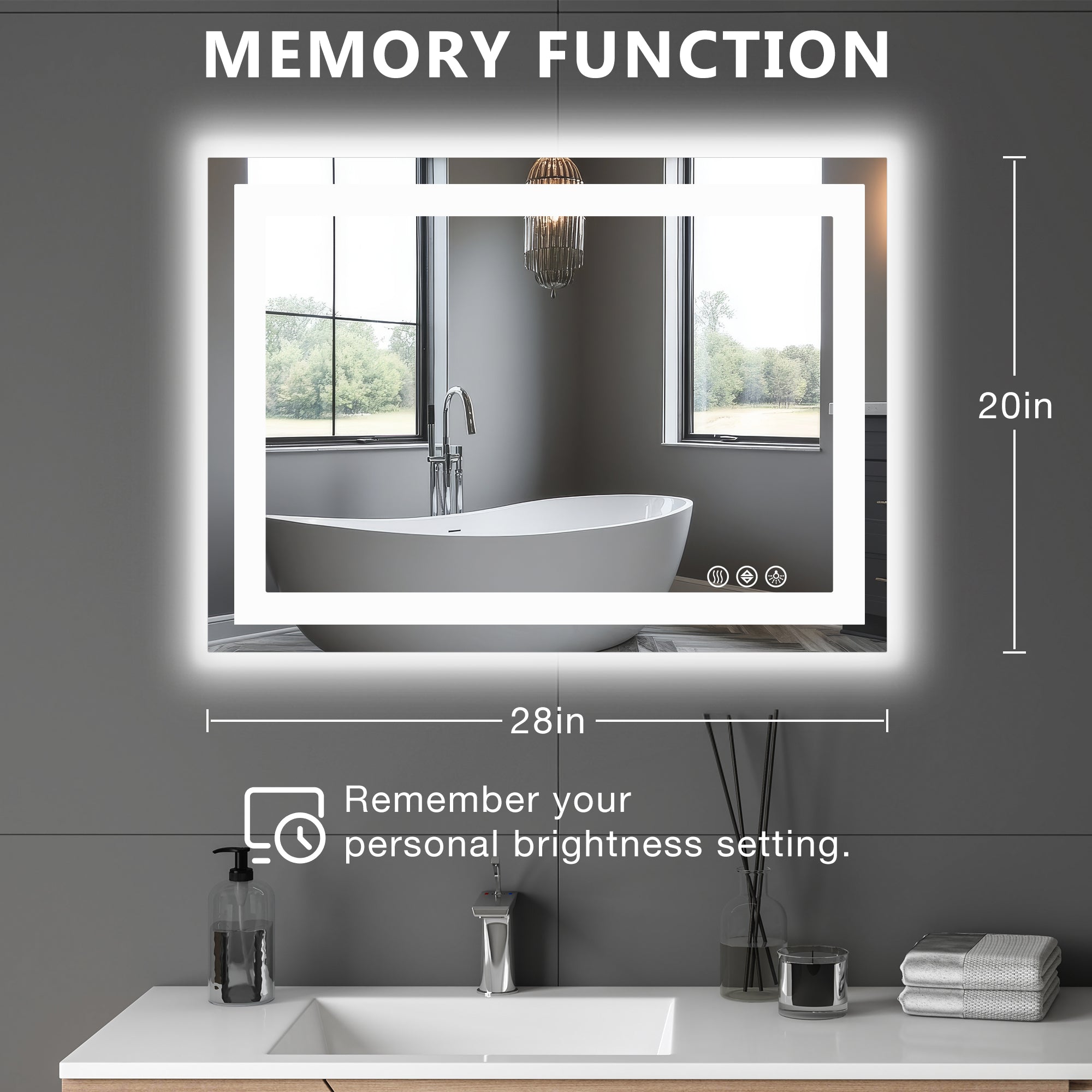Halo LED Anti-Fog Mirror