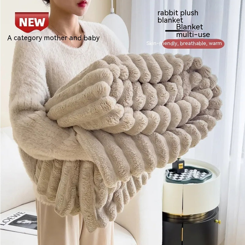 Soft Wind Bubble Velvet Throw Blanket