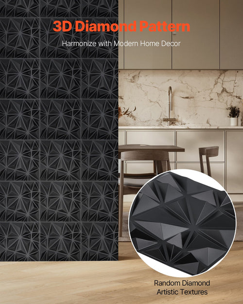 3D Diamond PVC Wall Panels (33-Pack)