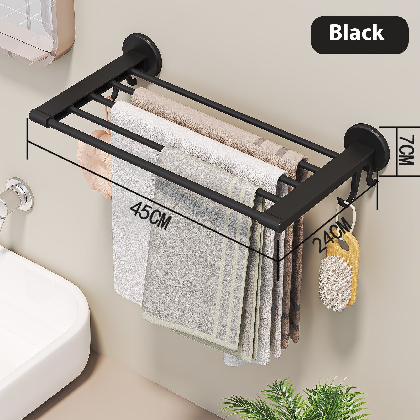 FoldAway Wall Towel Rack